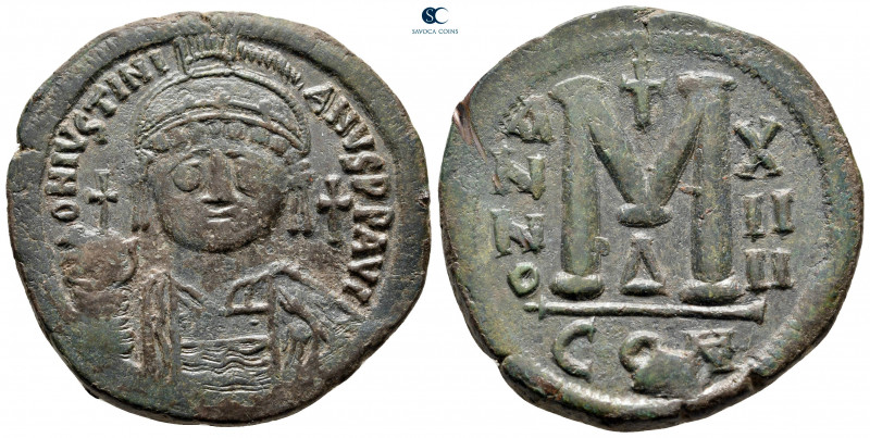 Justinian I AD 527-565. Constantinople
Follis or 40 Nummi Æ

37 mm, 22,46 g
...