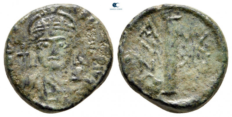 Justinian I AD 527-565. Rome
Decanummium Æ

16 mm, 3,54 g



nearly very ...
