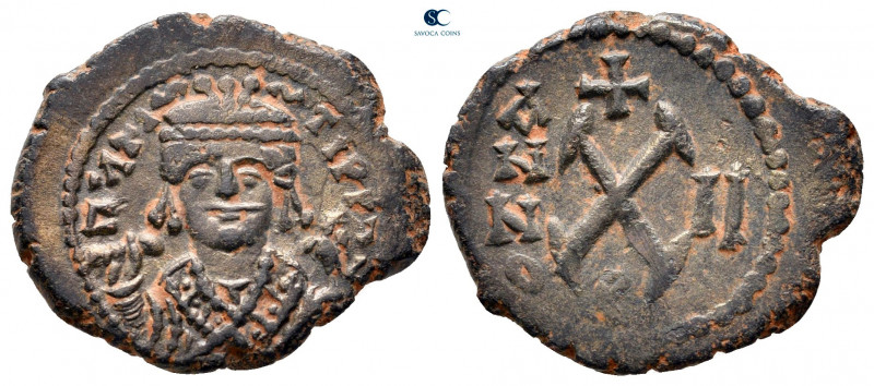 Maurice Tiberius AD 582-602. Theoupolis (Antioch)
Decanummium Æ

20 mm, 3,31 ...