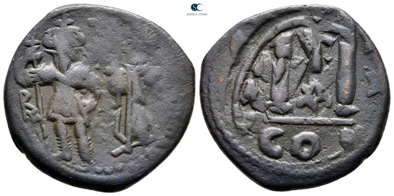 Heraclius with Heraclius Constantine AD 610-641. From the Tareq Hani collection....