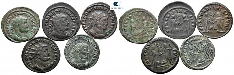 Lot of ca. 5 radiati of Constantius I and Maximianus Herculius / SOLD AS SEEN, N...