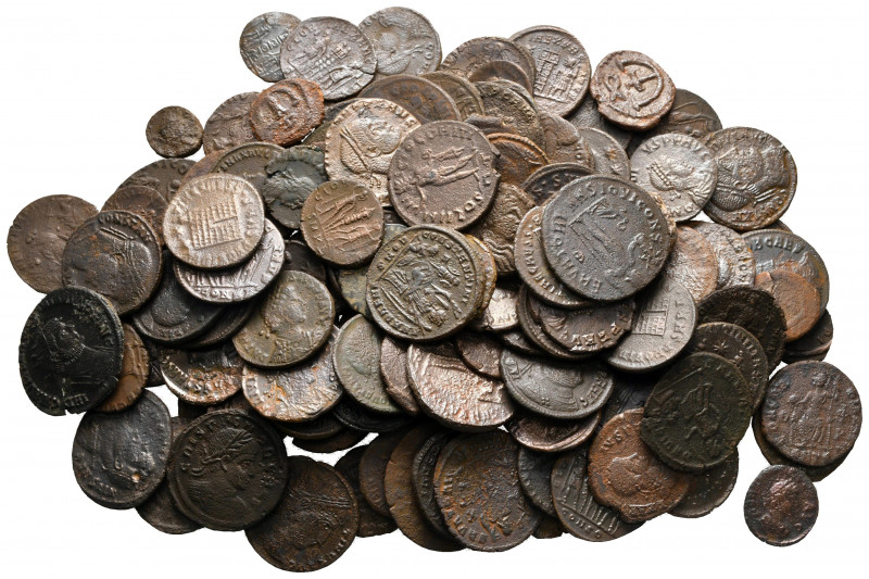 Lot of ca. 120 roman bronze coins / SOLD AS SEEN, NO RETURN! 

very fine