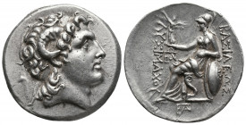 Greek 
KINGS OF THRACE (Macedonian). Lysimachos (305-281 BC). Tetradrachm. Uncertain mint.
Obv: Diademed head of the deified Alexander right, wearing ...