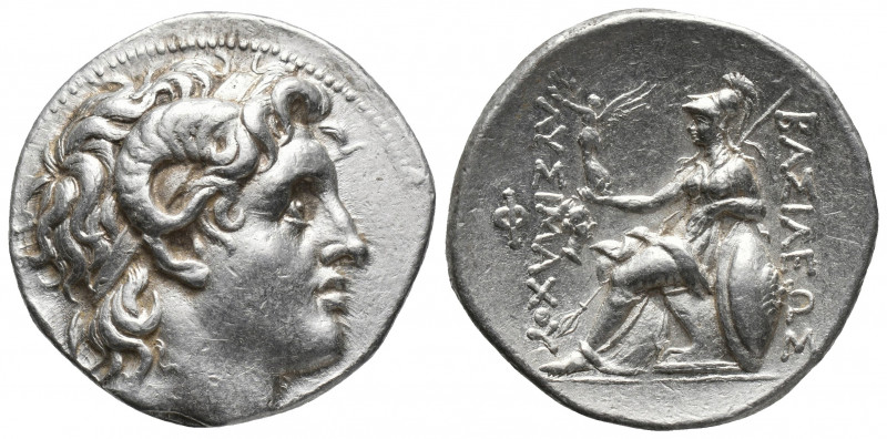 Greek
Kings of Thrace, Lysimachos AR Tetradrachm. Smyrna, 287-281 BC. Diademed h...