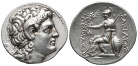 Greek
Kings of Thrace, Lysimachos AR Tetradrachm. Byzantion, circa 239-220 BC. Diademed head of the deified Alexander to right, with horn of Ammon / A...