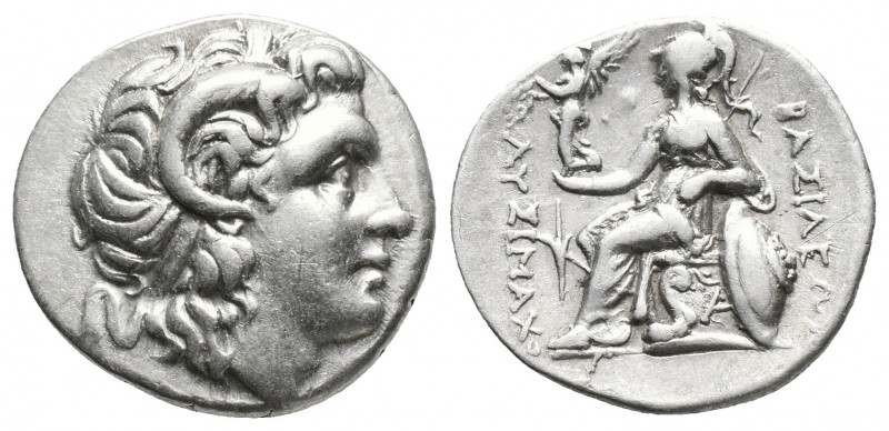 Greek
Kings of Thrace, Lysimachos AR Drachm. Ephesos, circa 294-287 BC. Diademed...