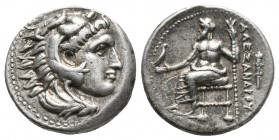 Greek
KINGS OF MACEDON. Alexander III 'the Great' 336-323 BC. Drachms. Uncertain mint in Greece.
Obv: Head of Herakles right, wearing lion skin.Rev: A...