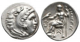 Greek
Kingdom of Macedon, Philip III Arrhidaios AR Drachm. In the types of Alexander III. Lampsakos, circa 323-317 BC. Head of Herakles to right, wear...