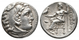 Greek
Kingdom of Macedon, Philip III Arrhidaios AR Drachm. In the name and types of Alexander III. Struck under Menander of Kleitos. 'Kolophon', circa...