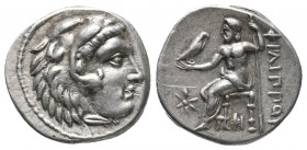 Greek
KINGS OF MACEDON. Philip III Arrhidaios, 323-317 BC. AR Drachm uncertain mint in western Asia Minor. Head of Herakles to right, wearing lion ski...