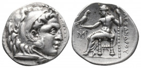 Greek
KINGS OF MACEDON. Alexander III ‘the Great’, 336-323 BC. Drachm , Miletos, circa 295-275. Head of Herakles to right, wearing lion skin headdress...