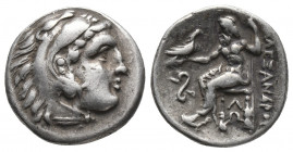 Greek
KINGS of MACEDON. Philip III Arrhidaios. 323-317 BC. AR Drachm In the name and types of Alexander III. Lampsakos mint. Struck under Leonnatos, A...