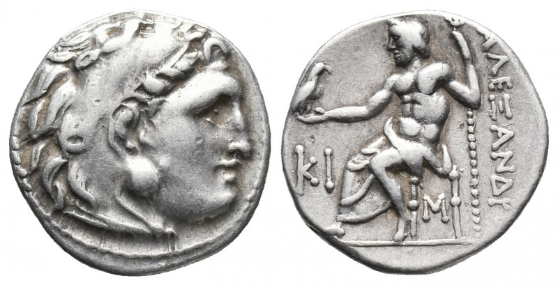 Greek
KINGS OF MACEDON. Alexander III ‘the Great’, 336-323 BC.AR Drachm , Lampsa...