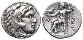 Greek
Kingdom of Macedon, Antigonos I Monophthalmos AR Drachm. In the name and types of Alexander III. Magnesia ad Maeandrum, circa 319-305 BC. Head o...