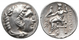 Greek
KINGS OF MACEDON. Philip III Arrhidaios, 323-317 BC. Drachm  Lampsakos, struck under Leonnatos, Arrhidaios or Antigonos I Monophthalmos,. Head ...
