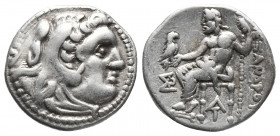 Greek
MACEDON, Kingdom of, Alexander III, 336-323 B.C., silver drachm, Magnesia ad Maeandrum mint, issued .319-305 B.C., obv. head of Herakles to righ...
