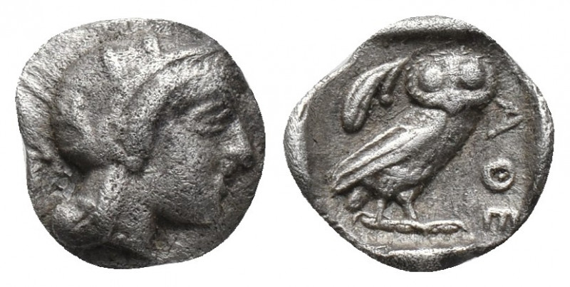 Greek
ATTICA, Athens. Circa 454-404 BC. AR Obol . Helmeted head of Athena right,...