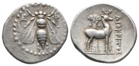 Greek
IONIA, Ephesos. Circa 202-150 BC. AR Drachm Bee with straight wings / Stag standing right before palm; magistrate [Δ]IOKPITOΣ .
 Weight: 4.17 g ...
