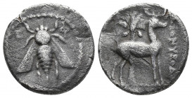 Greek
IONIA, Ephesos. Circa 202-150 BC. AR Drachm Bee with straight wings / Stag standing right before palm; magistrate [Δ]ΙΟΝΥΣΟΔΩΡΟΣ.
Weight: 3.77...