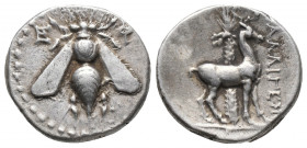 Greek
IONIA, Ephesos. Circa 202-150 BC. AR Drachm Kalligenes, KAΛΛIΓENHΣ magistrate. Bee / Stag standing right; palm tree in background.
 Weight: 4.24...