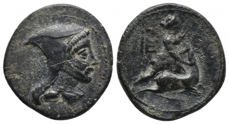 Greek
LYDIA. Hierocaesarea. Ae 1st century BC .Obv: Head right, wearing tiara.Re...