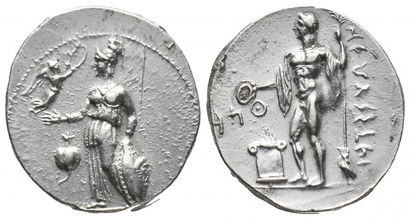 Greek
PAMPHYLIA Side Circa 370/360 BC AR . Stater Athena standing left, supporti...