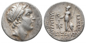 Greek
Kings of Cappadoci Ariarathes V Eusebes Philopator. Circa 163-130 BC. AR Drachm . Eusebia mint. Dated RY 31 (132/1 BC). Diademed head right / At...