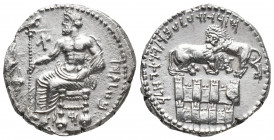 Greek
CILICIA, Tarsos. Mazaios. Satrap of Cilicia, 361/0-334 BC. AR Stater . Baal of Tarsos seated left, his torso facing, holding eagle-tipped scepte...