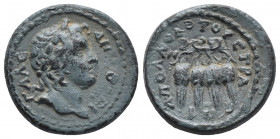 Roman Provincial
CARIA. Antiochia ad Maeandrum. Pseudo-autonomous. Time of the Antonines 138-192 Draped bust of DHEMOC right./ cereal grains and monog...