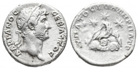 Roman Provincial
CAPPADOCIA, Caesarea-Eusebia. Hadrian. AD 117-138. AR Drachm . Struck AD 128-138. Laureate head right Mt. Argaeus surmounted by thre...