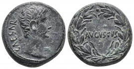 Roman Provincial 
SELEUCIS & PIERIA. Antioch. Augustus 27 BC-14 AD. Ae As. CAESAR.Bare head right. AVGVSTVS.Legend within wreath.
Weight: 13.9 g Diame...