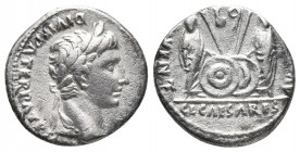 Roman Imperial
Augustus. 27 BC-AD 14. AR Denarius Lygdunum (Lyon) mint. Struck 2 BC-AD 12. Laureate head right / Caius and Lucius Caesars standing fac...