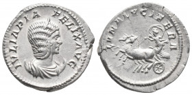 Roman Imperial
Julia Domna. Augusta, AD 193-217. AR Denarius . Rome mint. Struck under Caracalla, AD 215-217. Draped bust right / LVNA LVCIFERA, Luna ...