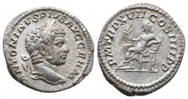 Roman Imperial
CARACALLA AR. Denarius 197-217. ANTONINVS PIVS AVG GERM.Laureate head right. P M TR P XVII COS IIII P P.Apollo seated left with branch ...