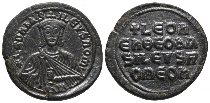 Byzantine 
Leo VI the Wise Ae Nummus. Constantinople, AD 886-912. LEOn bAS ILEUS...