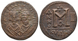 Byzantine
Revolt of the Heraclii. 608-610. Ae Decanummium Eastern military mint in Cyprus. Dated RY 3 of the revolt (Summer-5 October AD 610). Facing ...