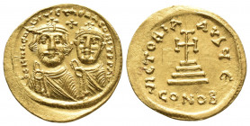 Byzantine
Heraclius, with Heraclius Constantine. 610-641. AV Solidus Constantinople mint, 2nd officina. Struck 629-631. Crowned and draped facing bust...