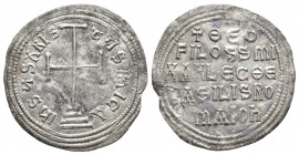 Byzantine Coins
THEOPHILUS with MICHAEL III 829-842 . Miliaresion. Constantinople. IҺSЧS XRISTЧS ҺICA.Cross potent set upon three steps. + ӨЄO / FILOS...