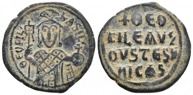Byzantine
THEOPHILUS, 829-842 . Follis. Ae. Obv: Θ'OFIL' - bASIL' Three-quarter ...