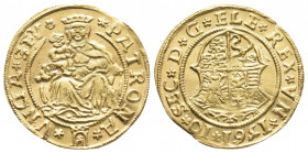 Medieval & world coins
Hungary. Ferdinand I. 1526-1564. AV Gold 1561. * FERDINAND • D • G • R • VNG *, coat of arms / PATRONA * * VNGARIE, Madonna se...