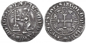 Medieval & world coins
CRUSADERS, Knights of Rhodes (Knights Hospitaller). Hélion of Villeneuve. 1319-1346. AR Gigliato . Grand Master kneeling left; ...