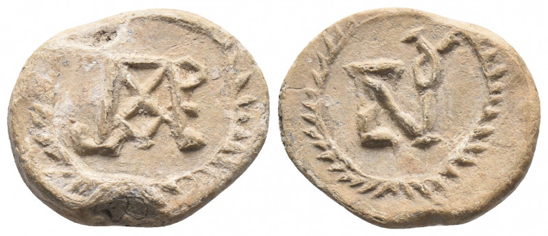 Byzantine Lead Seal Patriarch (7th Century)
Obverse: Block monogram. The monogra...