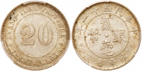 Chinese Provinces: Kwangtung. 20 Cents, Year 11 (1922). PCGS AU58