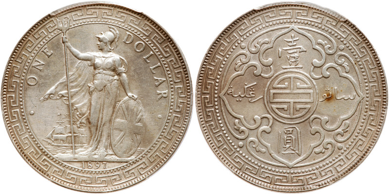 Great Britain. Trade Dollar, 1897-B. KM-T5; Prid-5. PCGS graded Extremely Fine D...