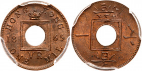 Hong Kong. Mil, 1865. PCGS MS64