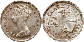 Hong Kong. 10 Cents, 1868. PCGS AU53