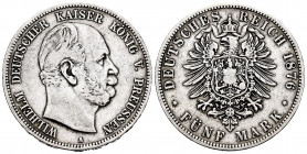 Germany. Prussia. Wilhelm (1830-1884). 5 mark. 1878. Berlin. A. (Km-503). Ag. 27,42 g. Almost VF. Est...30,00. 


 SPANISH DESRCIPTION: Alemania. P...