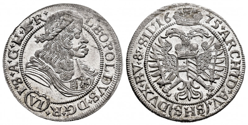 Austria. Leopold I. 6 kreuzer. 1675. SHS Breslau. (Herinek 1205). Ag. 2,92 g. Al...