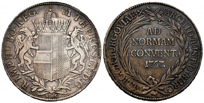 Austria. Maria Theresa. 1 thaler. 1767. SC. (Km-16). Ag. 27,85 g. Rare. VF/Choic...