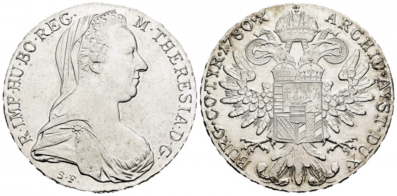 Austria. Maria Theresa. 1 thaler. 1780. (Km-T1). Ag. 28,03 g. Original luster. O...